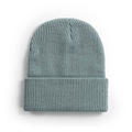 Classic ribbed knit beanie in light blue with a stylish folded cuff for winter warmth - One Size / Light Lake Blue