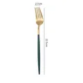 Forchetta in acciaio inox 304 oro e verde scuro, 22,5 cm per pranzi raffinati - Forchetta da Tavola Verde Oro (Grande)