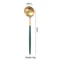 Cucchiaio da minestra in acciaio 304 oro con manico lungo verde bosco opaco - Cucchiaio da Tavola Verde Oro (Grande)