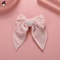 Pince à cheveux nœud rose élégante en velours fait main avec texture douce de luxe - Rose