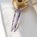 Horquilla para el pelo en forma de U con elegante mármol violeta y azul de resina - Mármol Azul Púrpura