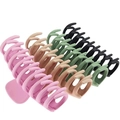 Mattierte PS-Kunststoff Haarklammern 4er-Set in Rosa, Grün, Kaffee und Schwarz - Matte Kiel-Haarklammer (Stil A) / 4er-Set