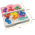 Educatieve logische puzzel in roze en wit met kleurrijke C-vormige plastic schakels 16.5cm - Slimme Logica Kettingschakel Stijl