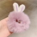 Elastico in peluche lavanda con graziose orecchie di coniglio viola e bianche - Orecchie da Coniglio Donut-Viola Chiaro
