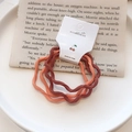 Elastici per capelli in peluche ondulati marrone scuro, rosso marrone e rosa arancio - Elastici a Onde 4pz-Arancione
