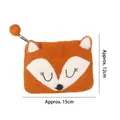 Handmade orange wool felt fox coin purse with zipper closure and dimensions of 15cm x 12cm - Fox