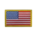 USA flag embroidered morale patch with golden border finish for outdoor gear - Yellow Border Flag