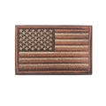 Tactical USA flag embroidered patch in brown tones for outdoor gear and backpacks - Brown