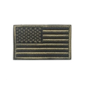 Tactical US flag embroidered patch with hook and loop backing in army green and black - Army Green