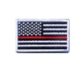Tactical US flag embroidery patch with thin red line on white background - Black White Red Line