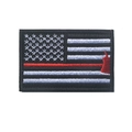 Thin Red Line American Flag patch with firefighter axe embroidery for outdoor gear - Red Line Fire Axe