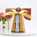 Scatola di caramelle nuziali tradizionali cinesi a forma di Hanfu con fiocco giallo - Sposo Hanfu / Giallo Zenzero