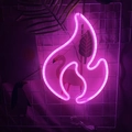 Pink flame-shaped LED neon wall light sign for creative bedroom and party decor - 1-2W / Flame Pink