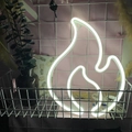 Warm white LED neon flame lamp with AA battery box for home bedroom decor - 1-2W / Flame White