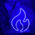 Blue LED flame neon sign light for bedroom wall decoration and ambient room lighting - 1-2W / Flame Blue