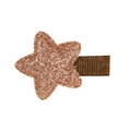 Pinza de estrella para niñas con purpurina dorada y cinta marrón para el cabello - Estrella de Purpurina Bronce