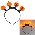 Halloween-Haarreif mit leuchtenden orangefarbenen Kürbis-LEDs auf schwarzem Gestell - Kürbis