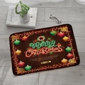 Christmas flannel absorbent mat with dark wood grain and glowing Merry Christmas neon text - 40x60cm / SDJ5D-Brown Wood Neon
