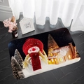 Gros plan d'un tapis de Noël avec bonhomme de neige sur un sol en bois noir élégant - 40x60cm / Style 5-Bonhomme de neige ciel étoilé
