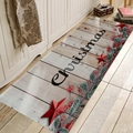 Christmas flannel absorbent mat with wooden grain design and red star ornaments - 40x60cm / Pattern 4-Wood Grain & Berry Stars