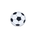 Spilla da calcio classica bianca e nera con bordo in argento per borse di jeans - Stile Calcio (C1786-2)