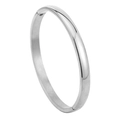 Bracciale rigido minimalista da 6mm in acciaio inossidabile placcato oro 18K lucido - Argento