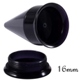 16mm black and purple acrylic double flare ear gauge plug with screw-on expansion design - 16mm Set / Black