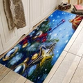 Tappeto natalizio in flanella blu con stelle dorate e fiocchi di neve per cucina - 40x60cm / Stile 3