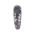 Sparkly silver reversible sequin hair clip with pink fabric trim for girls - Silver White