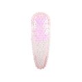 Close-up of pink sequin hair clip with wave edges and shiny glitter texture on white background - Bright Pink