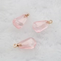 Pink pomegranate seed pendant in translucent resin with gold metal ring for DIY jewelry - Pink