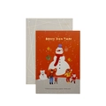 3D vintage hollow Christmas card with Happy New Year text, red snowman theme and envelope - Hollow Snowman