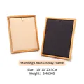 Vertical wooden jewelry display stand with beige and black lining for necklaces - Vertical Chain Frame / Dark Gray