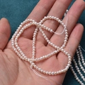 Perle d'acqua dolce naturali 2,5mm bianche a filo per creazione gioielli fai da te - 2,5 mm lunghezza totale circa 36 cm / Bianco Naturale