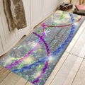 Long Christmas flannel kitchen mat with Merry Christmas text and snowflake patterns - 40x60cm / Dark Grey Colorful Ribbon