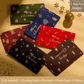 6-pack of gold-stamped Christmas cards in assorted colors with envelopes and stickers - Assorted Styles Set (HK012)