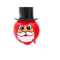 Giocattolo di Babbo Natale a carica manuale a forma di palla con cappello nero - Palla Babbo Natale con cilindro
