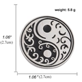 Retro black and white enamel Tai Chi pin with weight 5.8g and 2.7cm diameter - Cloud Pattern Tai Chi-A00995