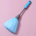 Blue PP fiber keyboard cleaning brush with ergonomic handle on pink background - Blue