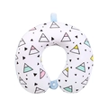 U-shaped unicorn neck pillow with colorful geometric pattern and memory foam core - White Triangle Geometric