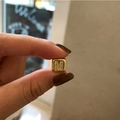 Gold plated cube charm with micro-paved zircon letter M for DIY jewelry making - Letter M / Gold