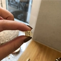 18K gold-plated cube pendant with micro-paved cubic zirconia letter N for DIY jewelry - Letter N / Gold