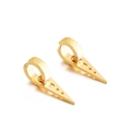 Orecchini a triangolo da uomo in acciaio inossidabile dorato con dettagli forati - Oro (KE97315-WGHW)
