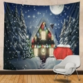 Arazzo natalizio da parete con baita invernale innevata per decorazioni casa - 150x130cm / Baita Invernale