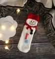 Festive red snowman coral fleece Christmas socks with thick warm fabric for winter - Adult (No Gift Box) / Scarf Snowman