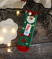 Thick coral fleece Christmas socks in dark green with Santa Claus and reindeer patterns - Adult (No Gift Box) / Green Santa