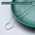 Sleek 1.3mm stainless steel snake chain necklace in classic silver-tone finish - Snake Chain 40+5cm / Steel