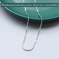 1.3mm textured snake chain necklace in steel color finish made of titanium steel - Embossed Snake Chain 40+5cm / Steel