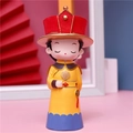 Cute Qing dynasty official figurine in yellow embroidered robe with a red official hat - 1030-5 Medium Emperor