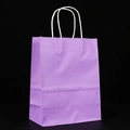 Lilafarbene Kraftpapiertüte mit weißen Kordelgriffen für Einzelhandel und Geschenke - Hellviolett